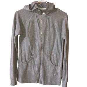•VICTORIA’S SECRET•GRAY SUPER MODEL ESSENTIAL SEQUIN HEART Y2K HOODIE JACKET XS